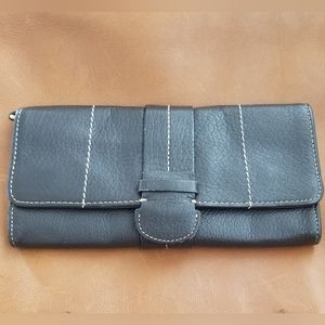 AQUA MADONNA Brown Leather Clutch